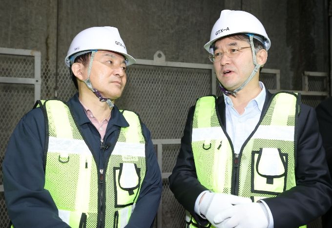 원희룡 국토부장관, 이동환 고양특례시장 GTX-A 킨텍스역 공사현장 방문