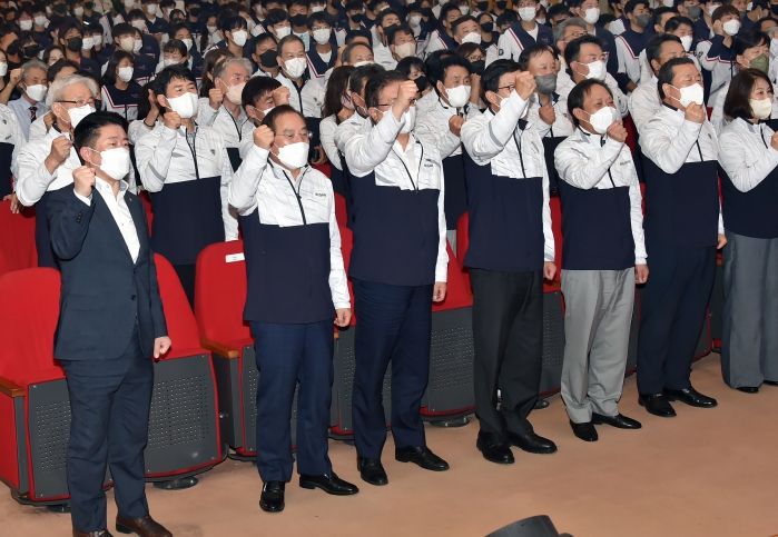 전국체육대회 부산대표 선수단 결단식 모습.