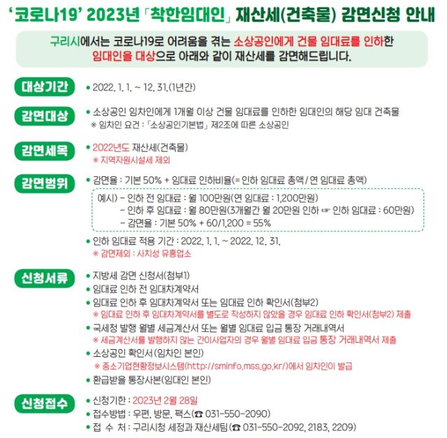 '착한임대인' 2022년분 재산세 감면