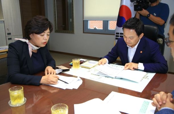 신계용과천시장 원희룡 국토부장관 면담(2022년 8월)