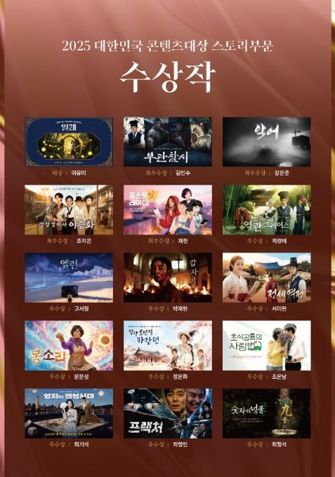 2025 대한민국 콘텐츠 대상 스토리 부문 수상작